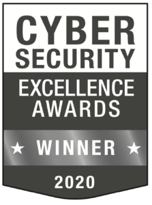 An image of the Cybersecurity Excellence Awards badge, one of the top 2020 Ntrepid awards. 