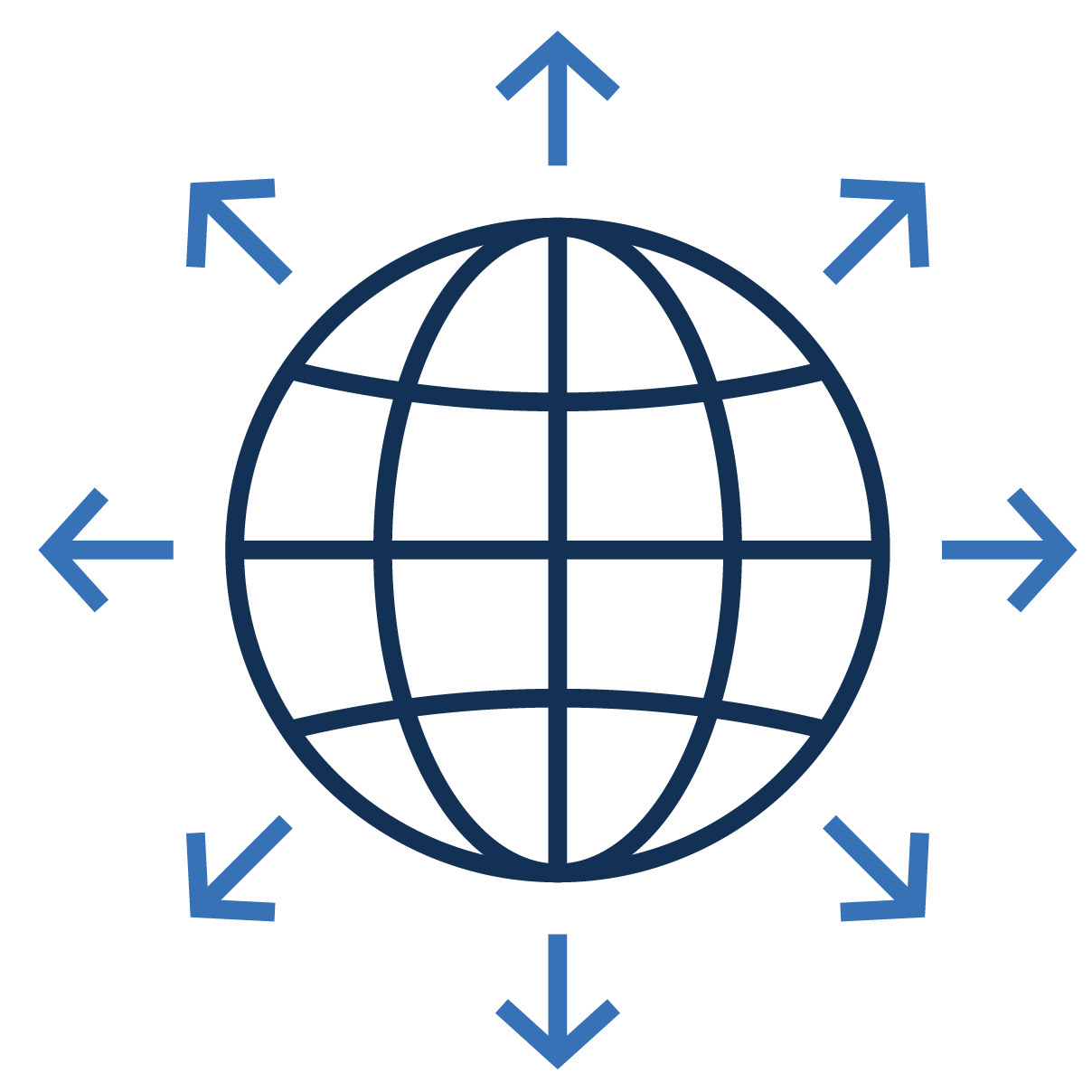 A icon representing access to a wide array of egress nodes for network routing.