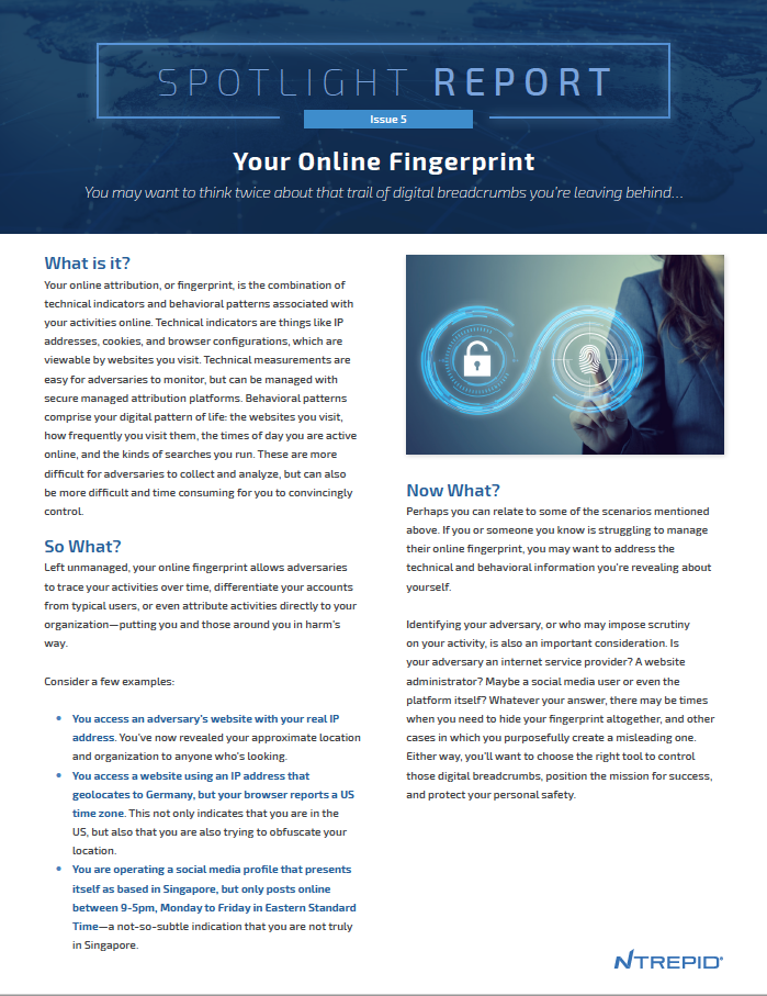 An image of the Spotlight Report on Online Fingerprint